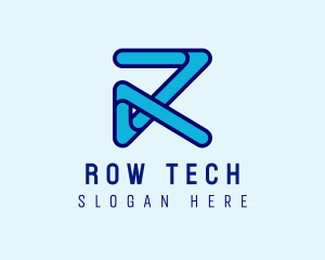 Ribbon Tech Letter R logo design