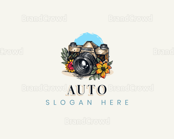 Camera Floral Photography Logo