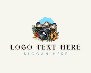 Camera Floral Photography  logo design