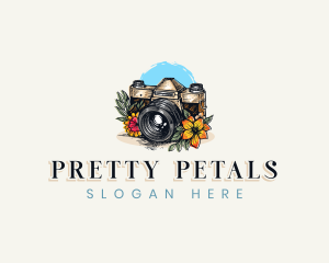 Camera Floral Photography  logo design