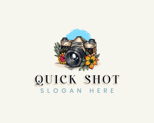Shoot - Camera Floral Photography logo design