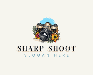 Shoot - Camera Floral Photography logo design