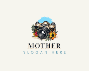 Lens - Camera Floral Photography logo design