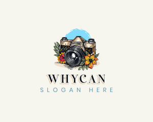 Vlogging - Camera Floral Photography logo design