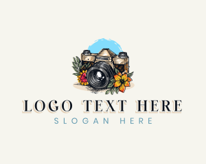 Film - Camera Floral Photography logo design