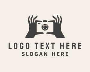 Vlogging - Camera Photography Hand logo design