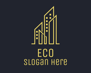 Structure - Yellow Skyscraper Cluster logo design