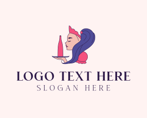 Woman - Cocktail Bar Waitress logo design