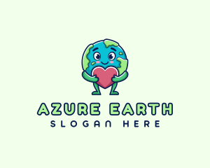 Heart Planet Earth logo design