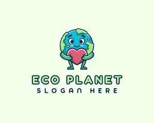 Heart Planet Earth logo design