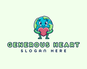 Heart Planet Earth logo design