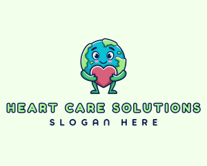 Heart Planet Earth logo design