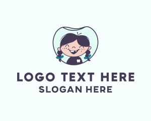 Pedodontist - Tooth Girl Dental logo design