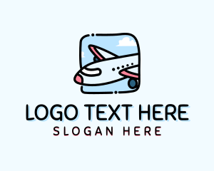 Airline - Cartoon Airplane Travel logo design