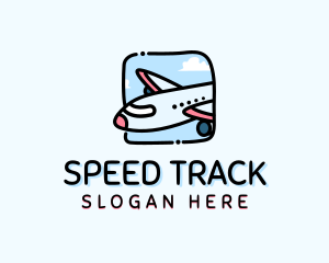 Cartoon Airplane Travel Logo