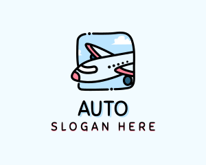 Cartoon Airplane Travel Logo