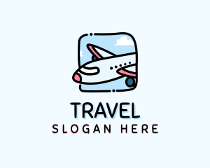 Cartoon Airplane Travel logo design