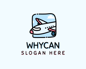 Travel - Cartoon Airplane Travel logo design