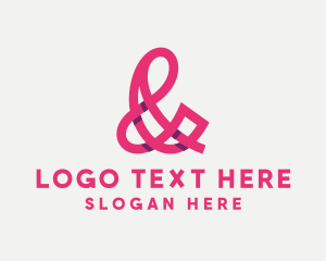 Calligraphy - Pink Calligraphy Ampersand logo design