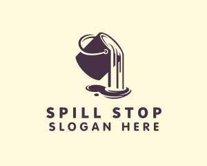 Spill - Paint Bucket Paint Spill logo design