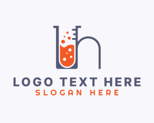 Scientist - Lab Test Tube Letter H logo design