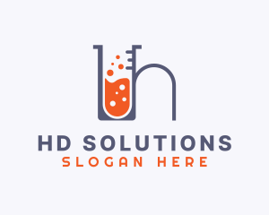 Lab Test Tube Letter H logo design