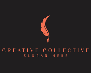 Creative Feather Pen logo design