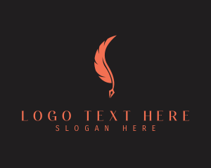 Writer - Creative Feather Pen logo design