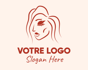 Hair Salon - Natural Beauty Woman logo design