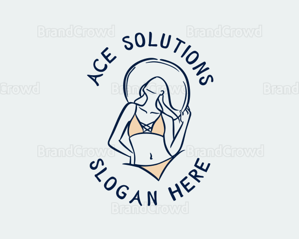 Bikini Woman Hat Logo