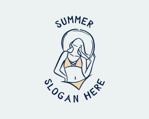 Bikini Woman Hat logo design