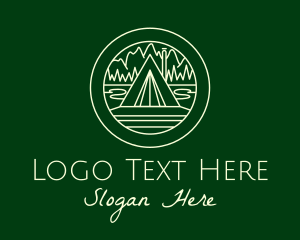 Outdoor Camping - Tent Camping Site logo design