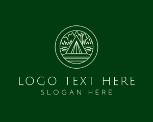 Outline - Tent Camping Site logo design