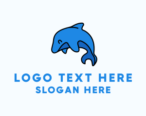 Marine Life - Blue Dolphin Water Park logo design