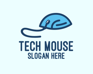 Blue Computer Mouse logo design
