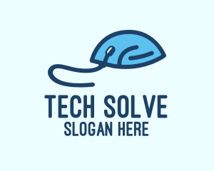 Blue Computer Mouse logo design