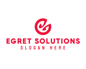 Red Fortune Cookie Letter E  logo design