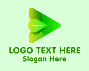 Leaf Play Button Arrow Logo