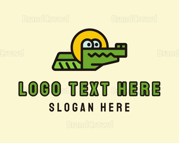 Cute Crocodile Character Logo