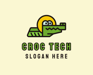 Croc - Cute Crocodile Character logo design