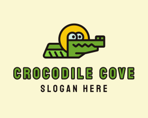 Cute Crocodile Character  logo design