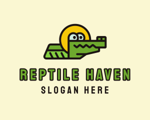 Cute Crocodile Character  logo design