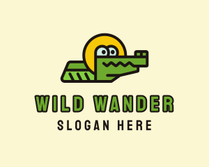 Cute Crocodile Character  logo design