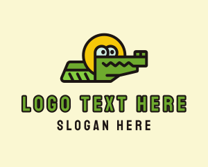 Stuffed Animal - Cute Crocodile Character logo design