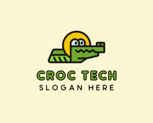 Cute Crocodile Character  logo design