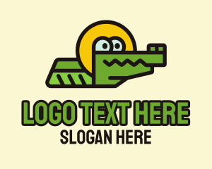 Character - Cute Crocodile Character logo design
