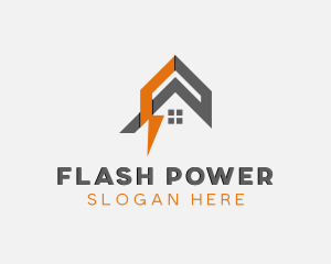 House Electricity Lightning Power logo design