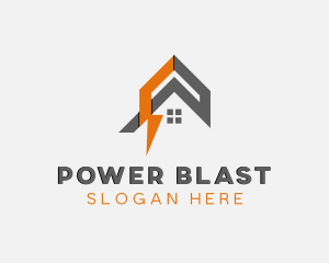 House Electricity Lightning Power logo design