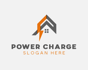 House Electricity Lightning Power logo design