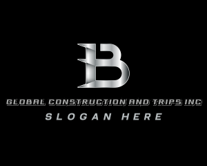 Fabrication - Industrial Steel Blade Letter B logo design